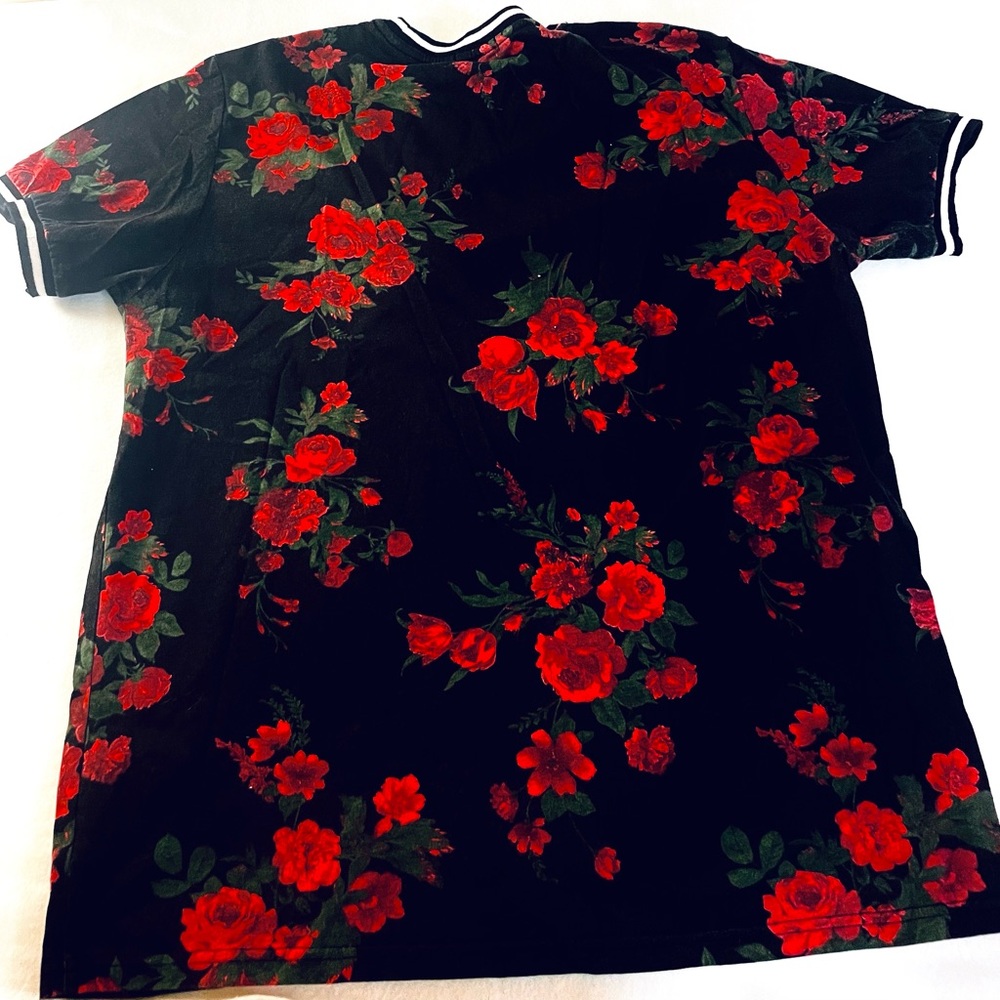 Rose Print Ringer Tee - Picture 4 of 9